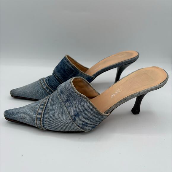 L’autre Chose Denim Kitten Heels Y2K in size 6 - Picture 3 of 6